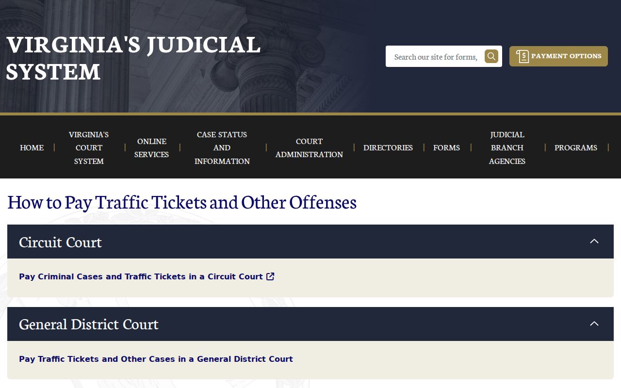 Roanoke County traffic warrant court payment route
