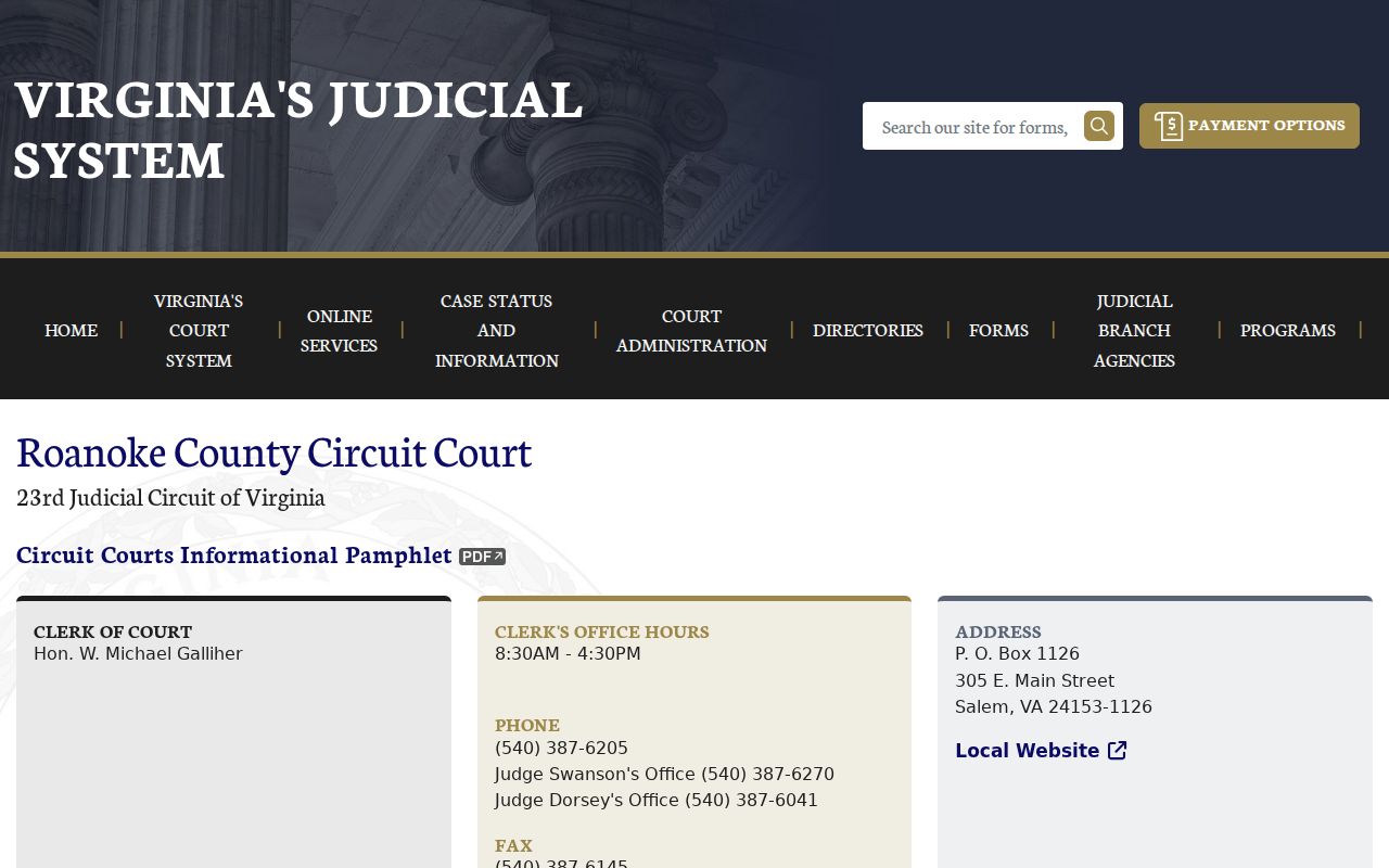 Roanoke County bench warrant route through Circuit Court