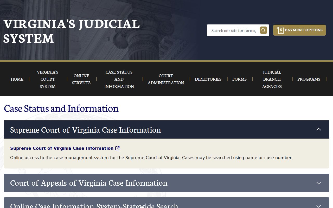 Roanoke County warrant records in Virginia's court case search directory