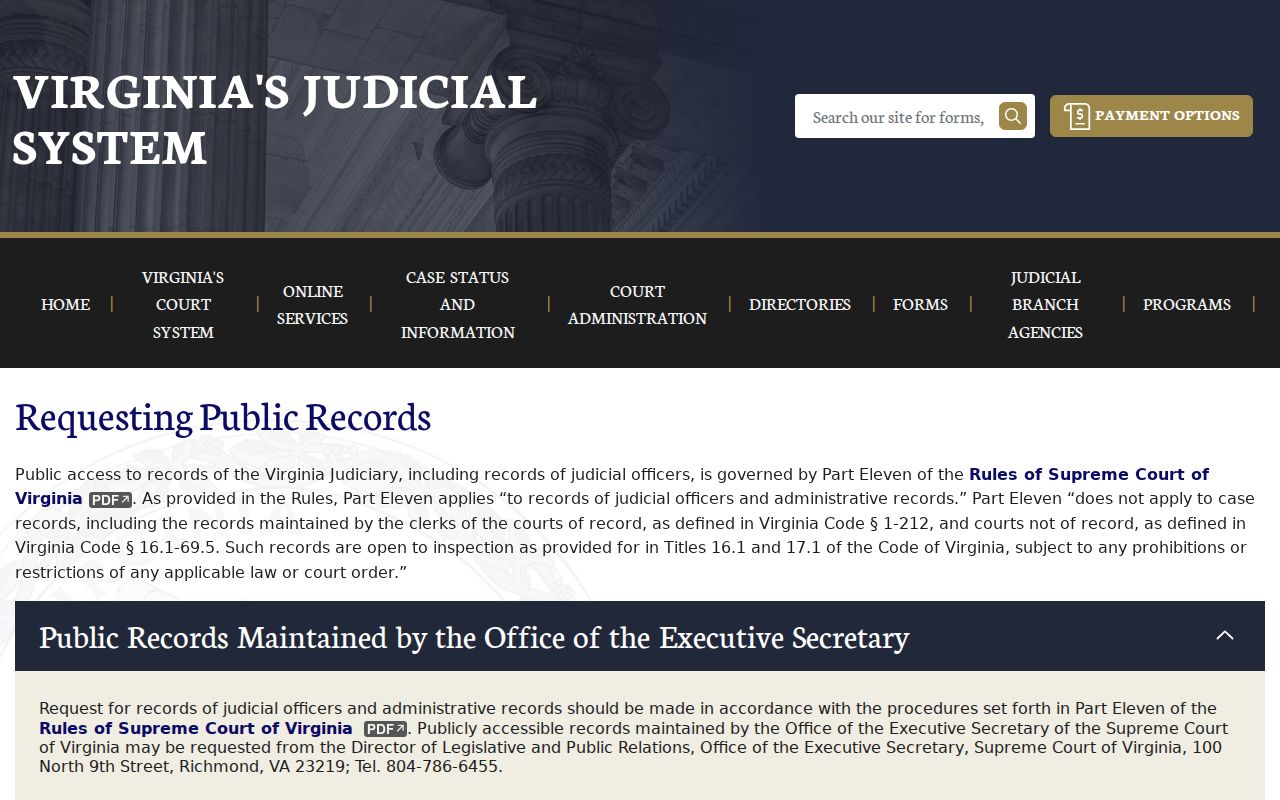 Virginia court records guidance for Roanoke County warrant cases